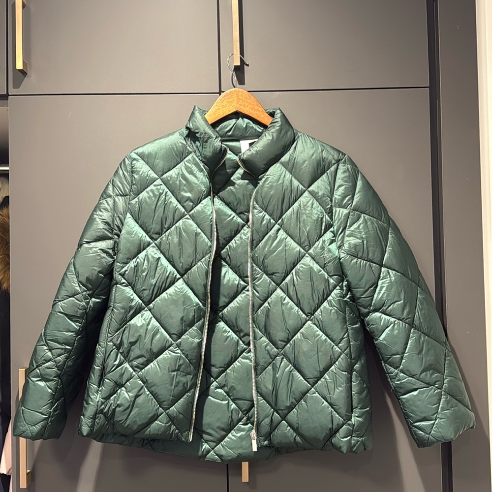 Metallic green puffer BNWT